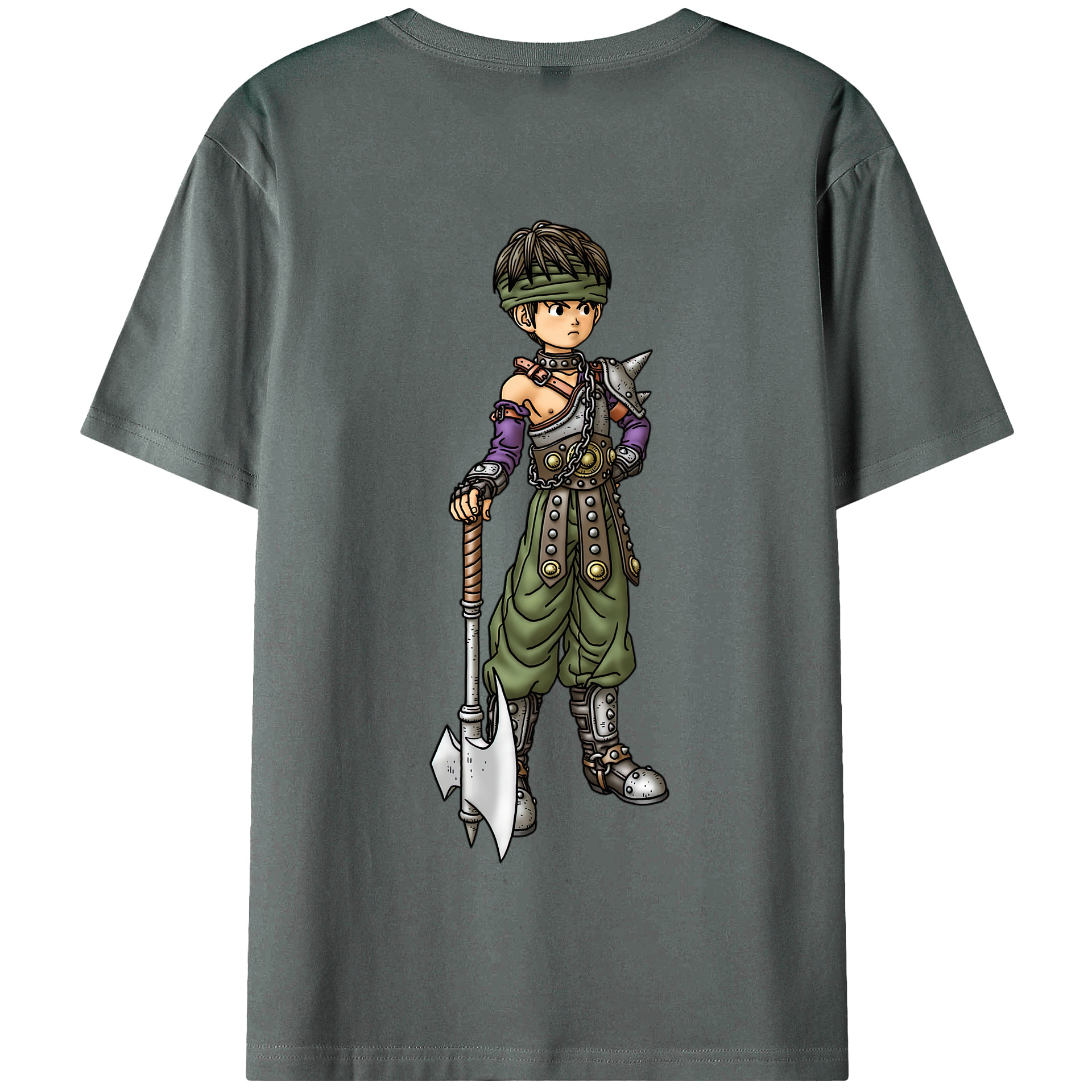 （画像用） ドラゴンクエスト Doragon Kuesuto Dragon Quest 綿100％半袖Tシャツ（背面プリント）